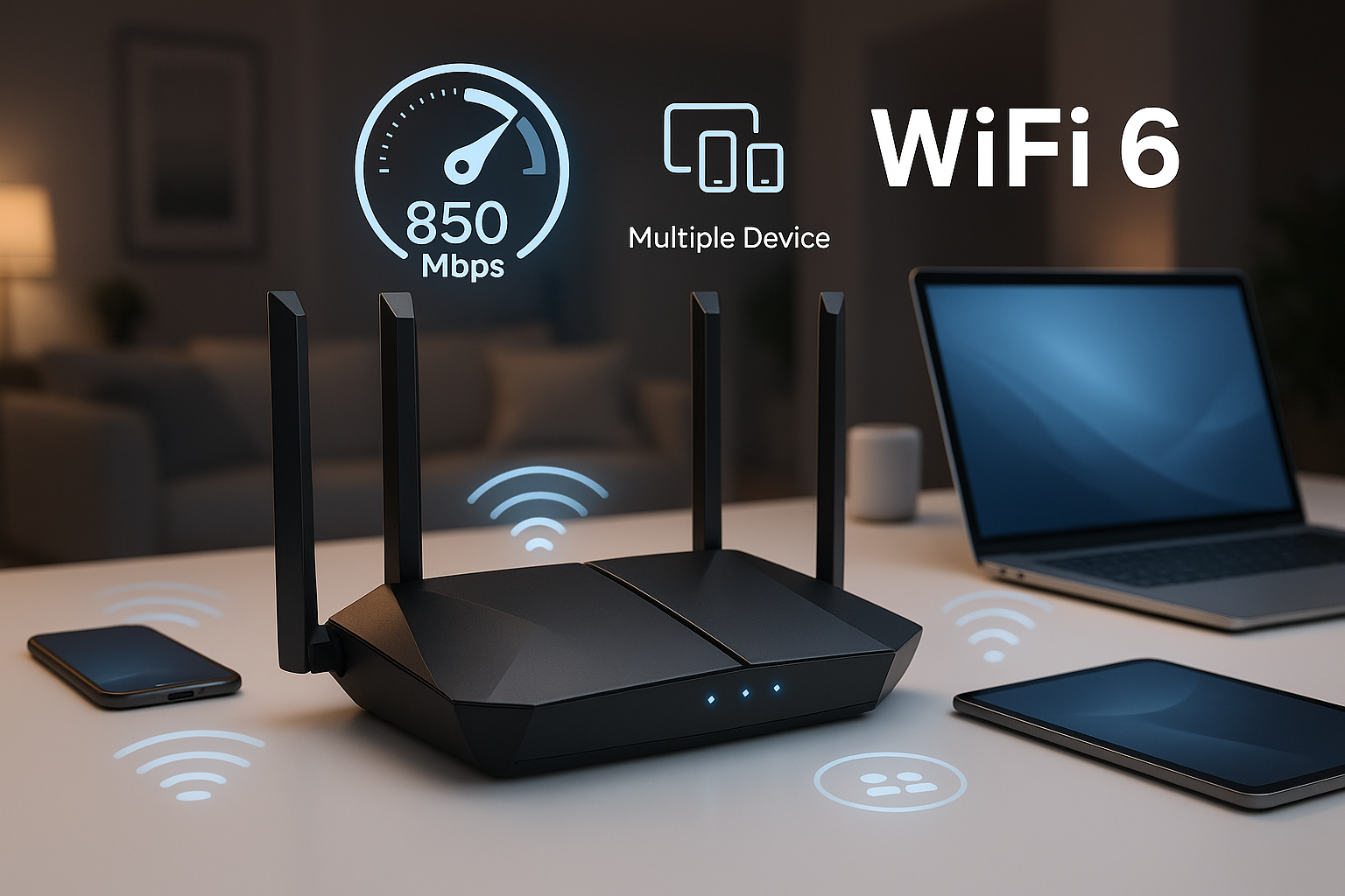Illustration of Wifi 6 Router Setup For Smart Home