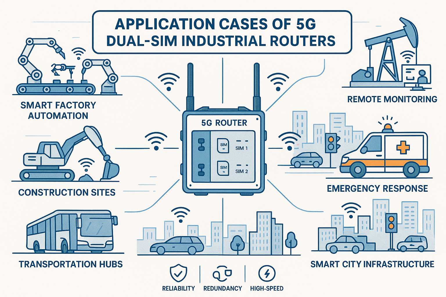 Application Cases of 5G Dual-SIM Industrial Routers – ZBTWIFI