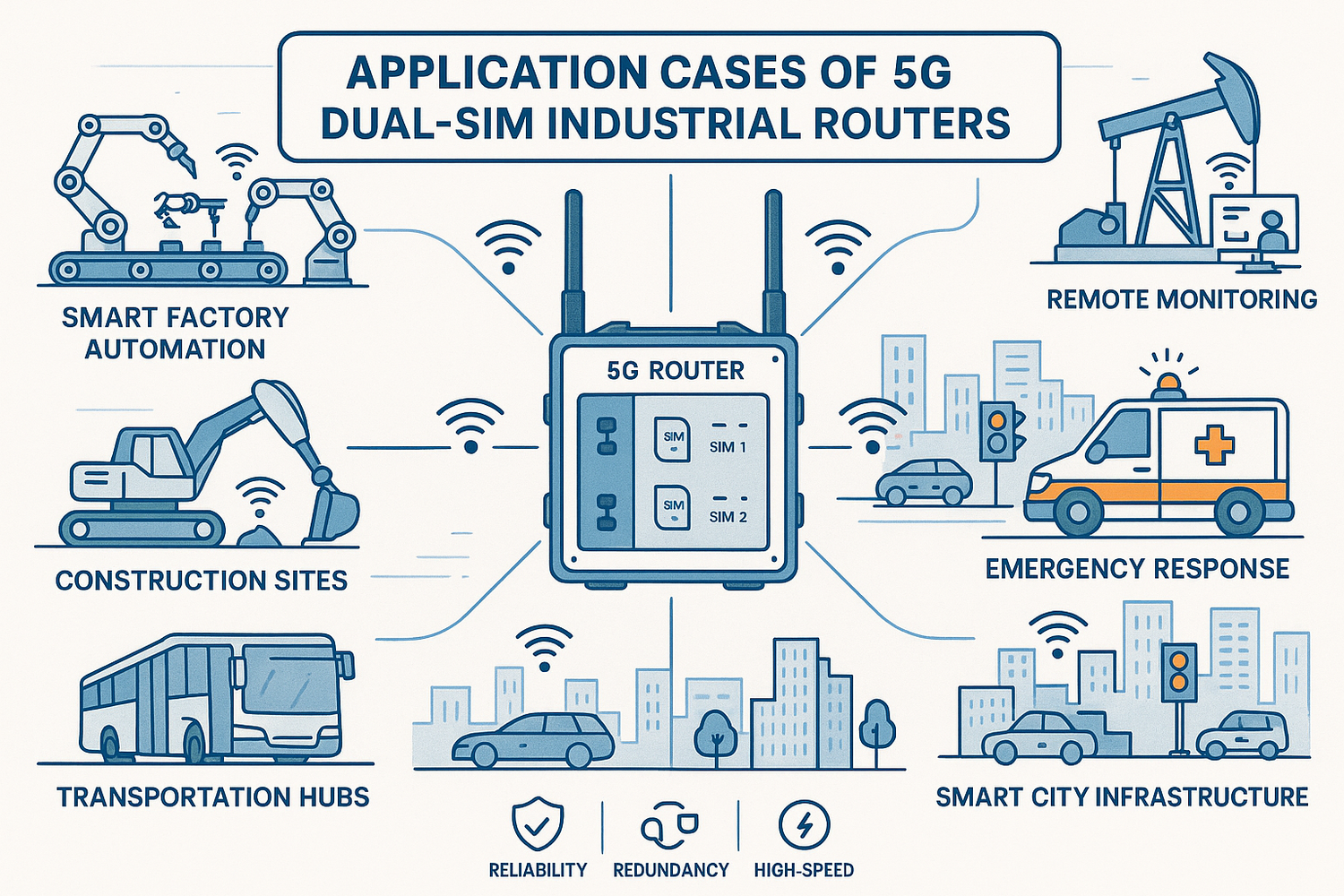 Application Cases of 5G Dual-SIM Industrial Routers - ZBTWIFI