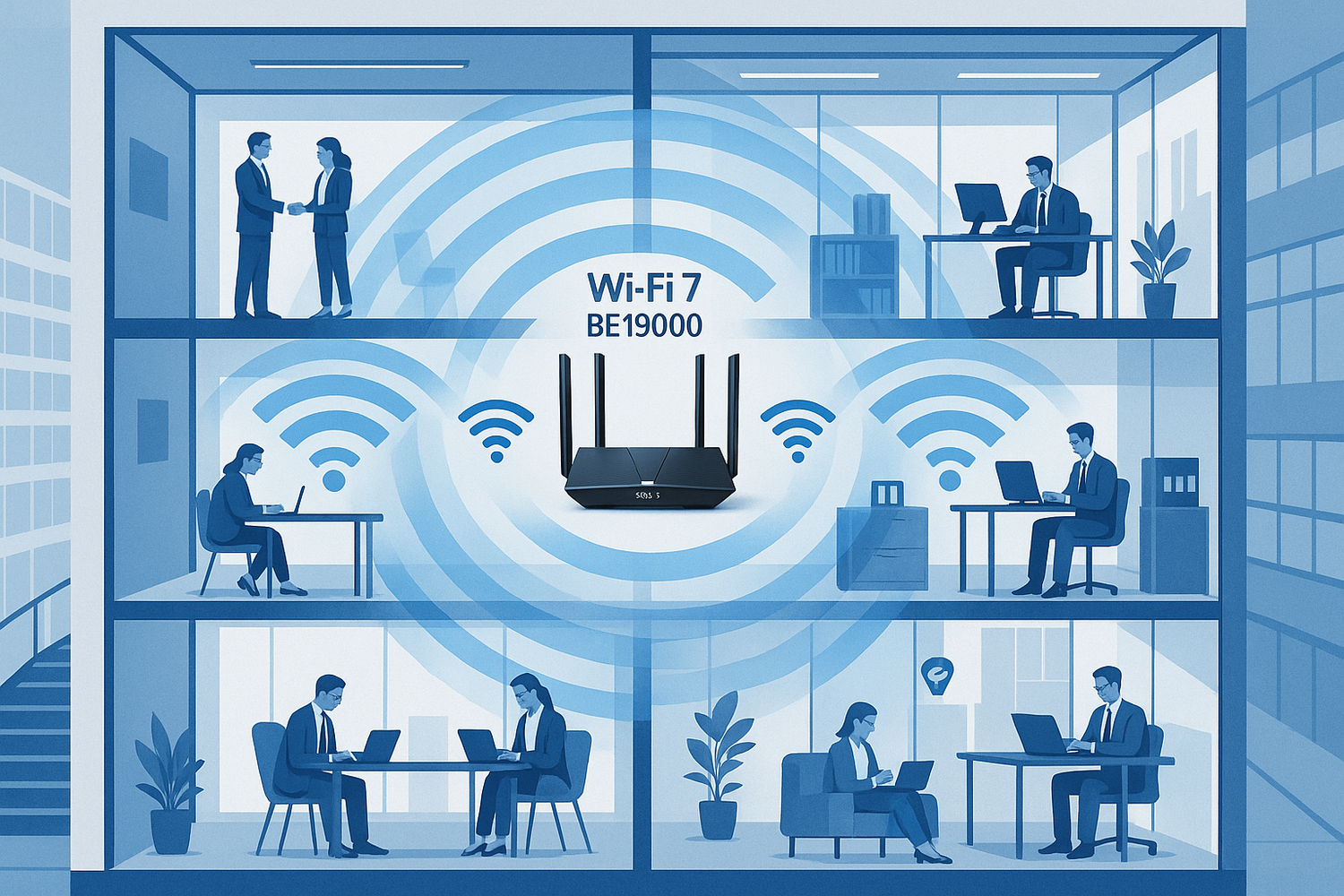 BE19000 Wi-Fi 7 Review: Maximizing Multi-Floor Office Stability and Productivity