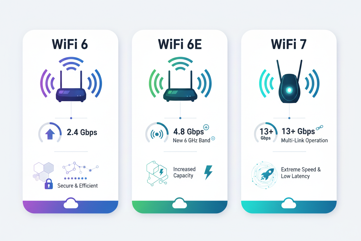 Choosing Between WiFi 6, 6E, and 7: A Guide