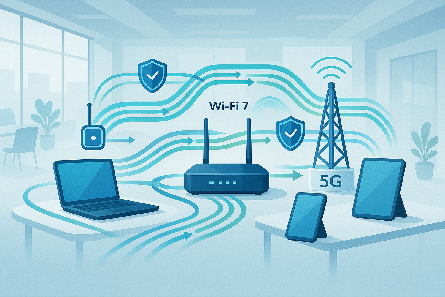 Enterprise Networking Simplified: How Wi-Fi 7 and 5G Solve Congestion and Security Issues