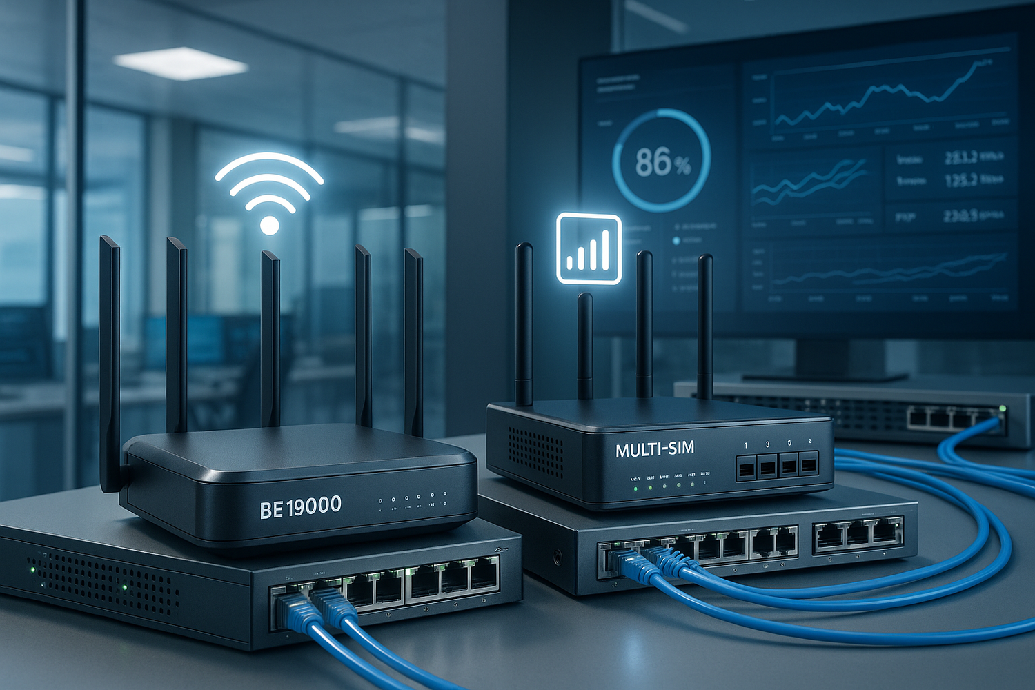 1 Milion Network Router Future-Proofing Enterprise Networks: BE19000 & Multi-SIM Router Soluti ...