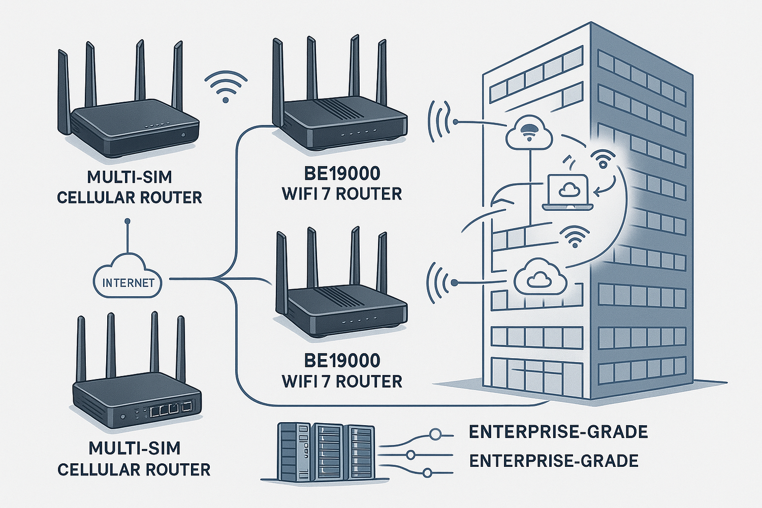 Optimizing Enterprise Networks with BE19000 & Multi-SIM Routers – ZBTWIFI