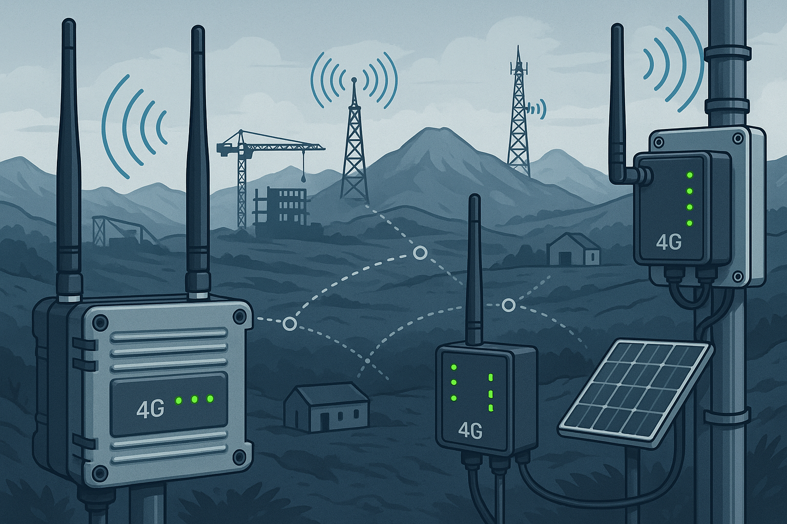 5g Outdoor Router Drawing Solving Outdoor Network Challenges with 4G Industrial Routers – ZBTWIFI