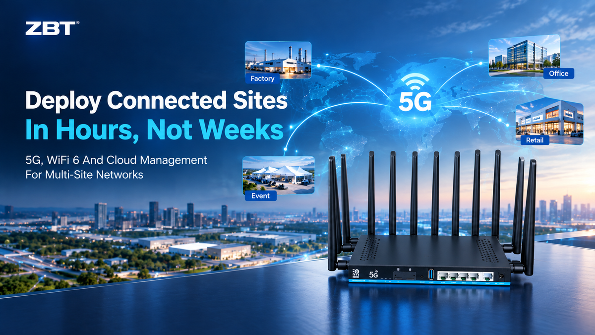 ZBT Z8102AX-M2-A-T — Deploy Connected Sites In Hours, Not Weeks — 5G WiFi 6 AX3000 Enterprise Router