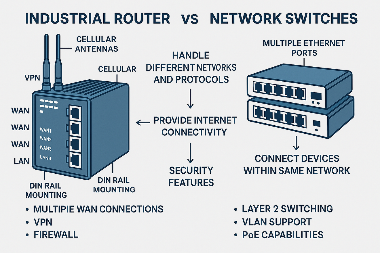 Unique Features of Industrial Routers and Their Differences from Switc ...