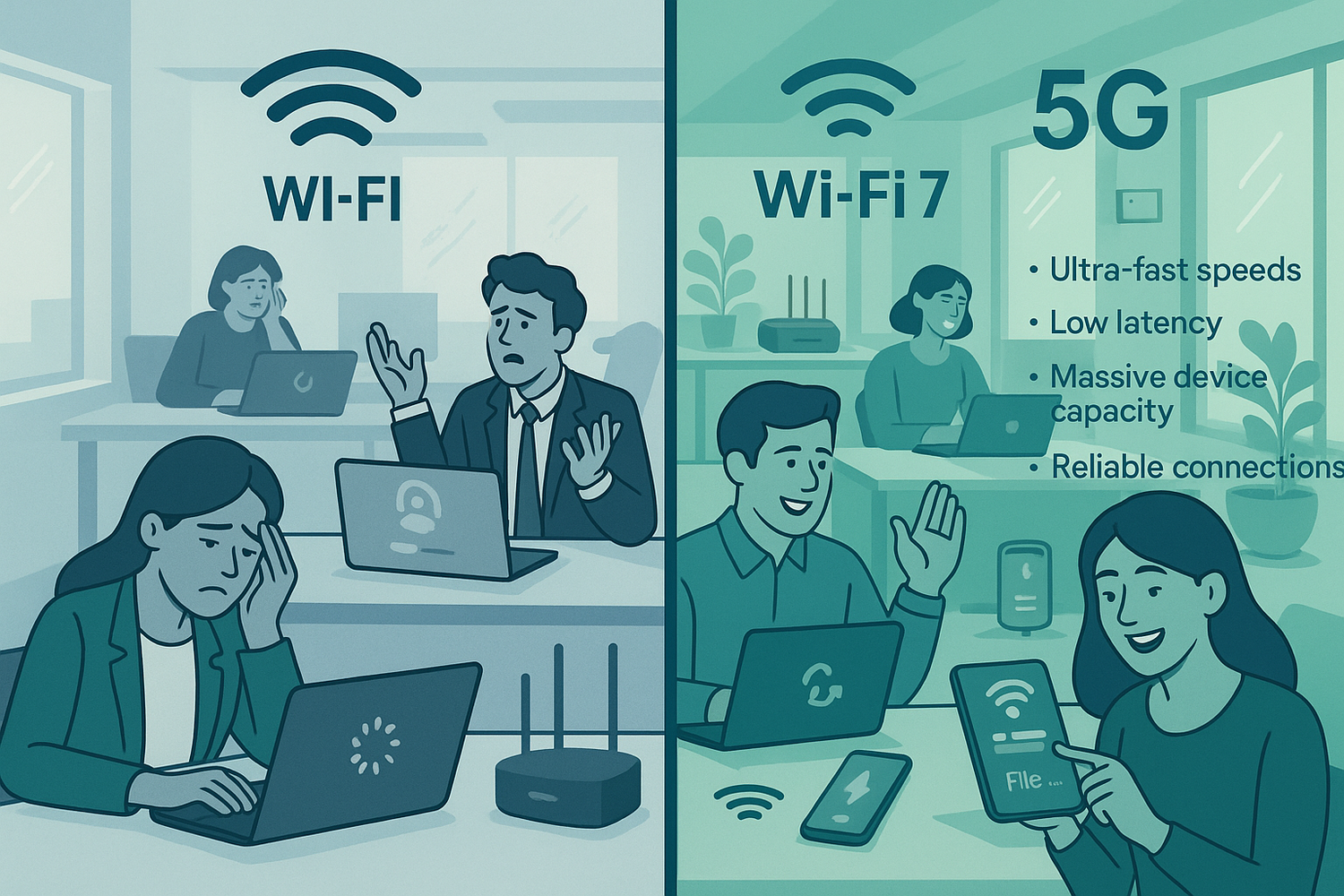 Why Modern Offices Need Wi-Fi 7 and 5G Solutions Today
