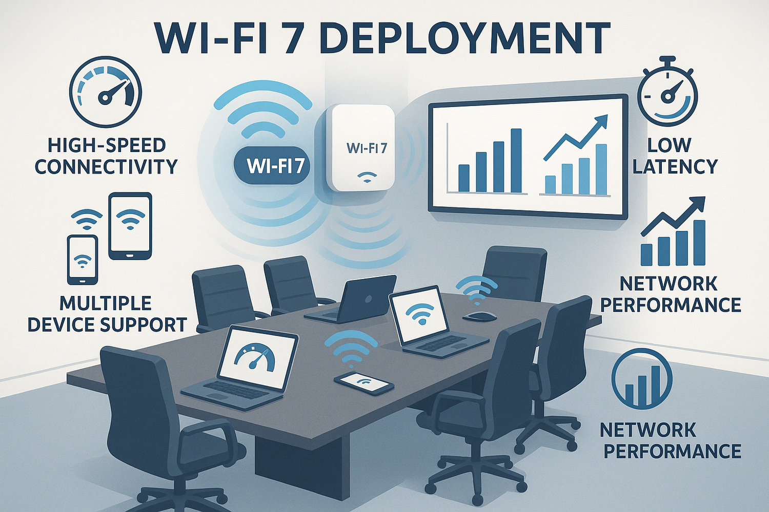 Wi-Fi 7 in Conference Rooms and Meeting Spaces – Deployment & Performance Guide