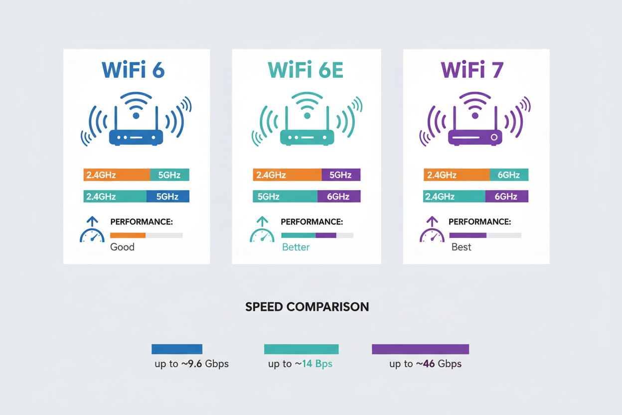 WiFi 6 vs 6E vs 7: Comparing Next-Gen Tech