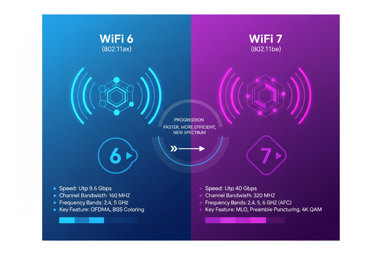WiFi 6 vs WiFi 7: Key Differences & Improvements