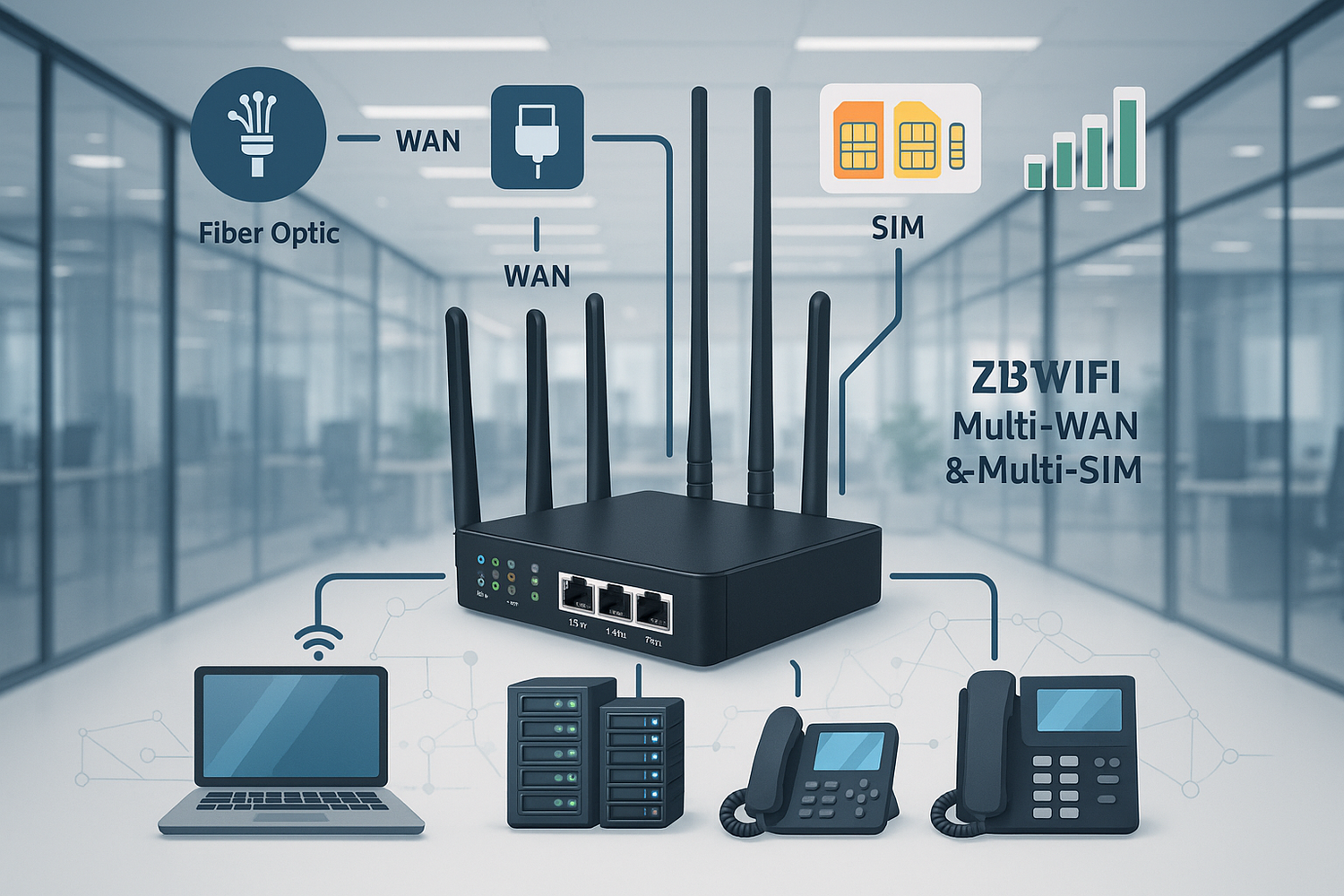 ZBTWIFI Multi-WAN & Multi-SIM Router: Real-World Enterprise Application Case Study