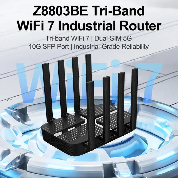 BE19000 1.8GHz Quad-Core CPU Unlock High Speed Long Range WiFi 7 Router Tri-Band 6Ghz WiFi 7 Wi-Fi Router 5g ZBTWIFI